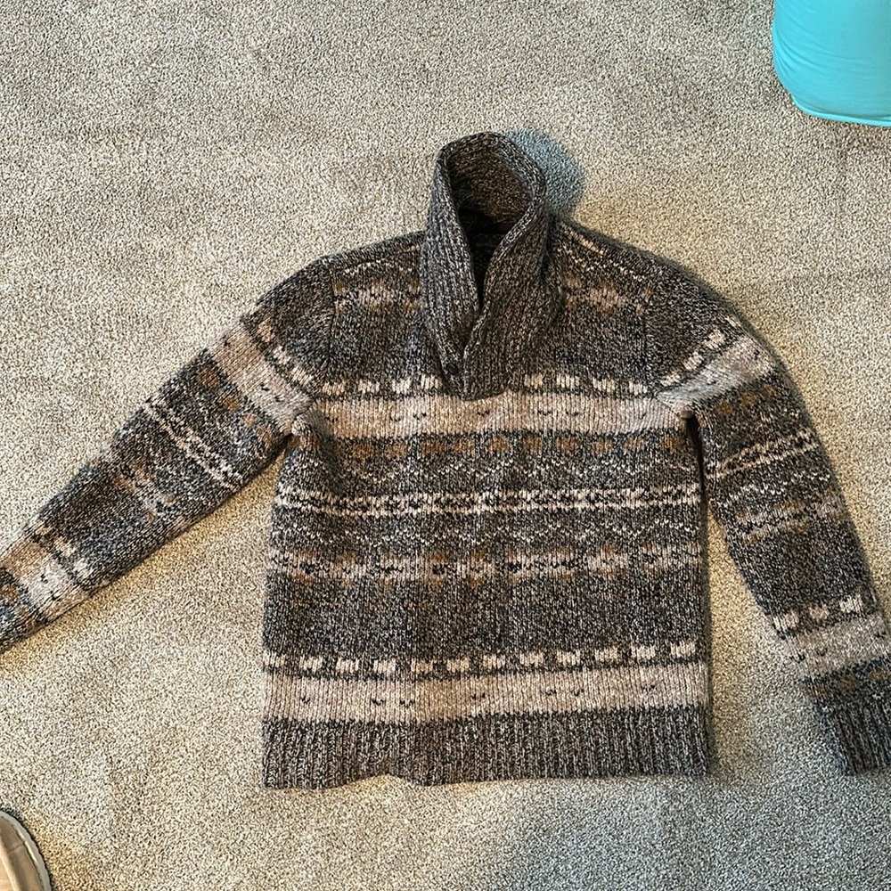 L.L. Bean Signature Shawl Collar Lambswool Sweater, XL